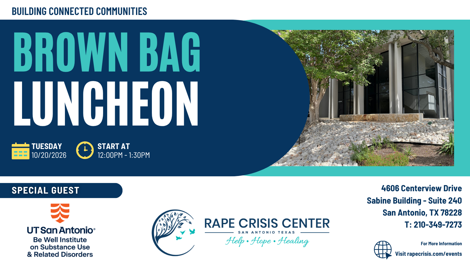 Brown Bag Lunch and Learn with Be Well Texas, Tuesday, October 20, 12:00 to 1:30 p.m.