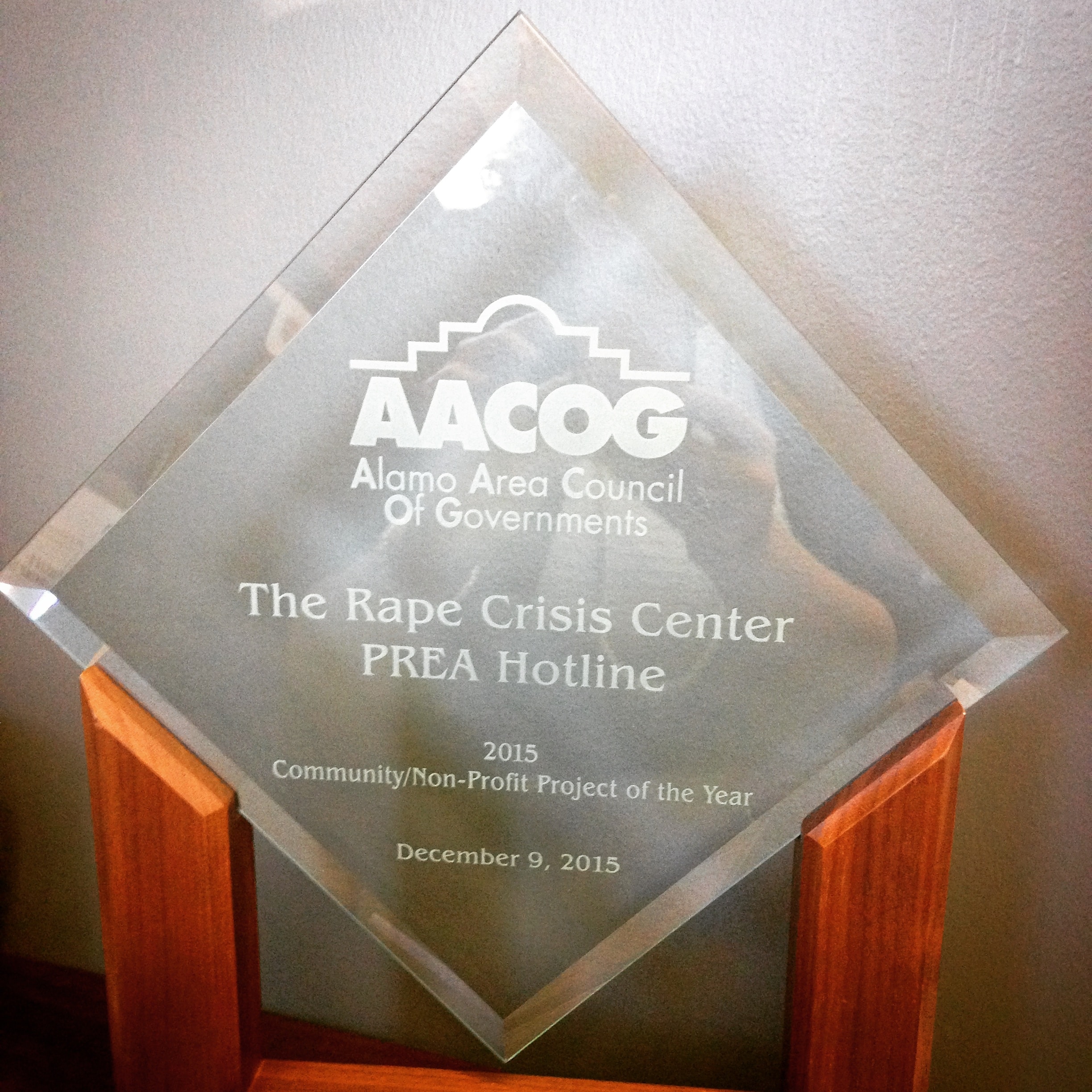The Rape Crisis Center’s PREA hotline awarded “Community Project of the Year”