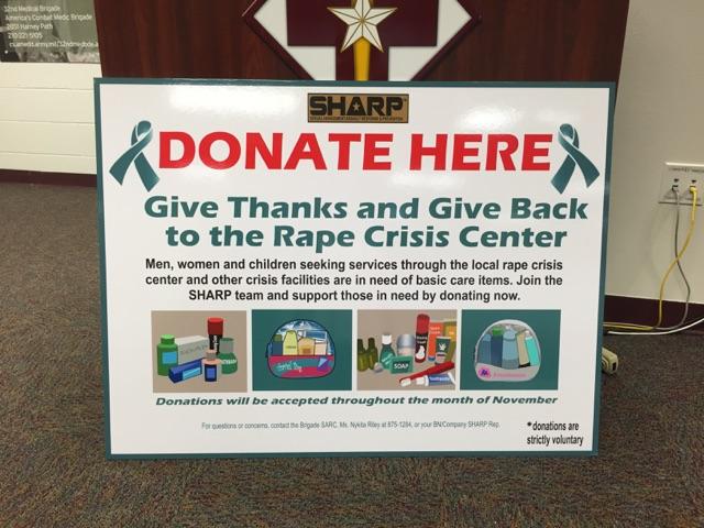 Local rape crisis center receives much-needed items